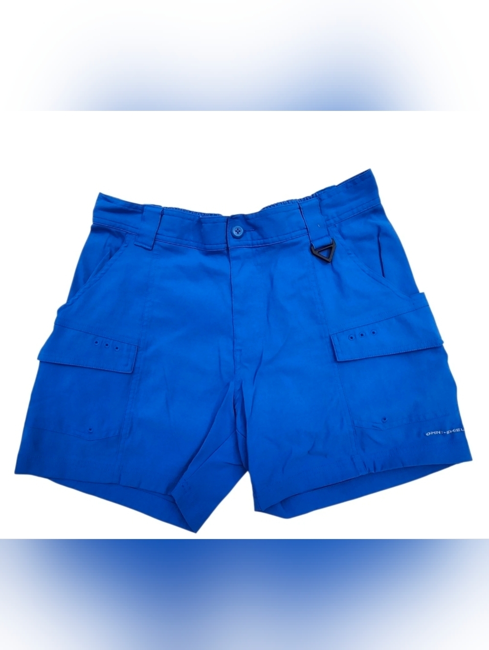 Columbia PFG Omni-Shield Shorts Mens M Blue Fishing 6" Inseam Performance